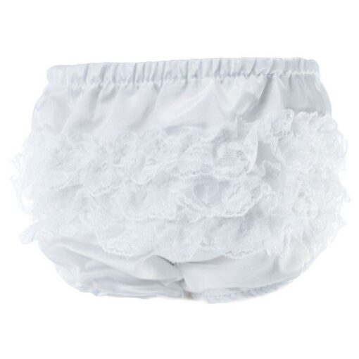 White Satin Frilly Pants