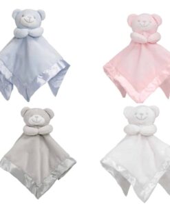 Satin Teddy Bear Baby Comforter