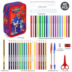 2247 sonic 3 tier pencil case contents