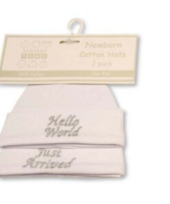 Alternative view of Hello World And Just Arrived Baby Cotton Hats