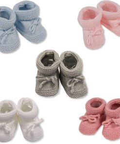 Knitted Tie Up Baby Bootees