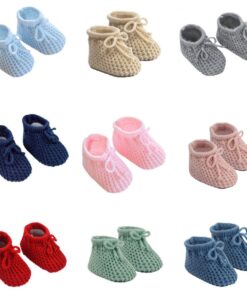 Spanish Style Knitted Baby Bootees With Lace