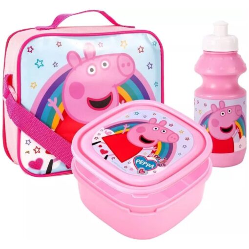 Peppa Pig Kids 3 Piece Lunch Bag Set