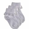 44B0771 white frilly lace socks 3 pack