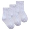 44B964 3 pack white cable bow socks