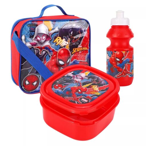 Spiderman Kids 3 Piece Lunch Bag Set