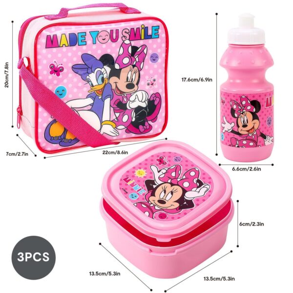 Minnie Mouse Kids 3 Piece Lunch Bag Set - Image 2