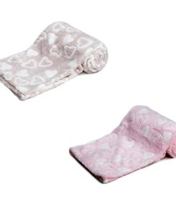 Hearts Coral Baby Wrap Blanket