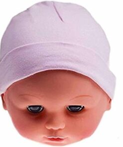 H5 P BP pink beanie hat wearing