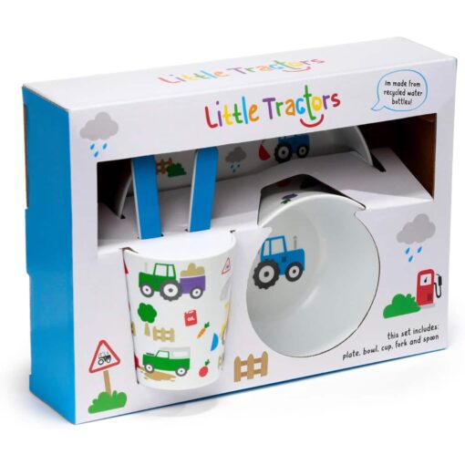 Little Tractors 5 Piece Kids Cup, Bowl, Plate & Cutlery Set