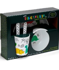 Dinosauria 5 Piece Kids Cup, Bowl, Plate & Cutlery Set