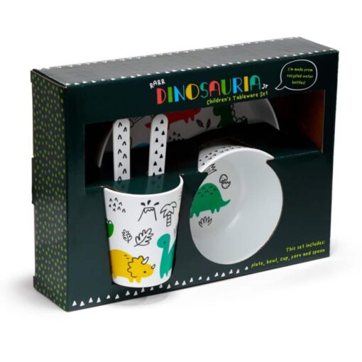 Dinosauria 5 Piece Kids Cup, Bowl, Plate & Cutlery Set