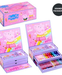 16422CS peppa pig 52 piece colouring set drawer packaging