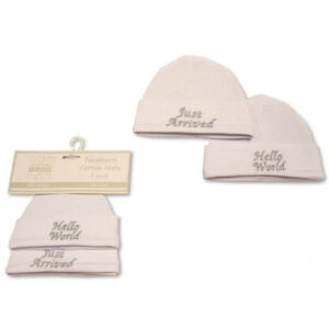 Hello World And Just Arrived Baby Cotton Hats