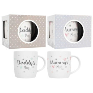 Hugs & Kisses Mummy & Daddy Set Of 2 Mugs