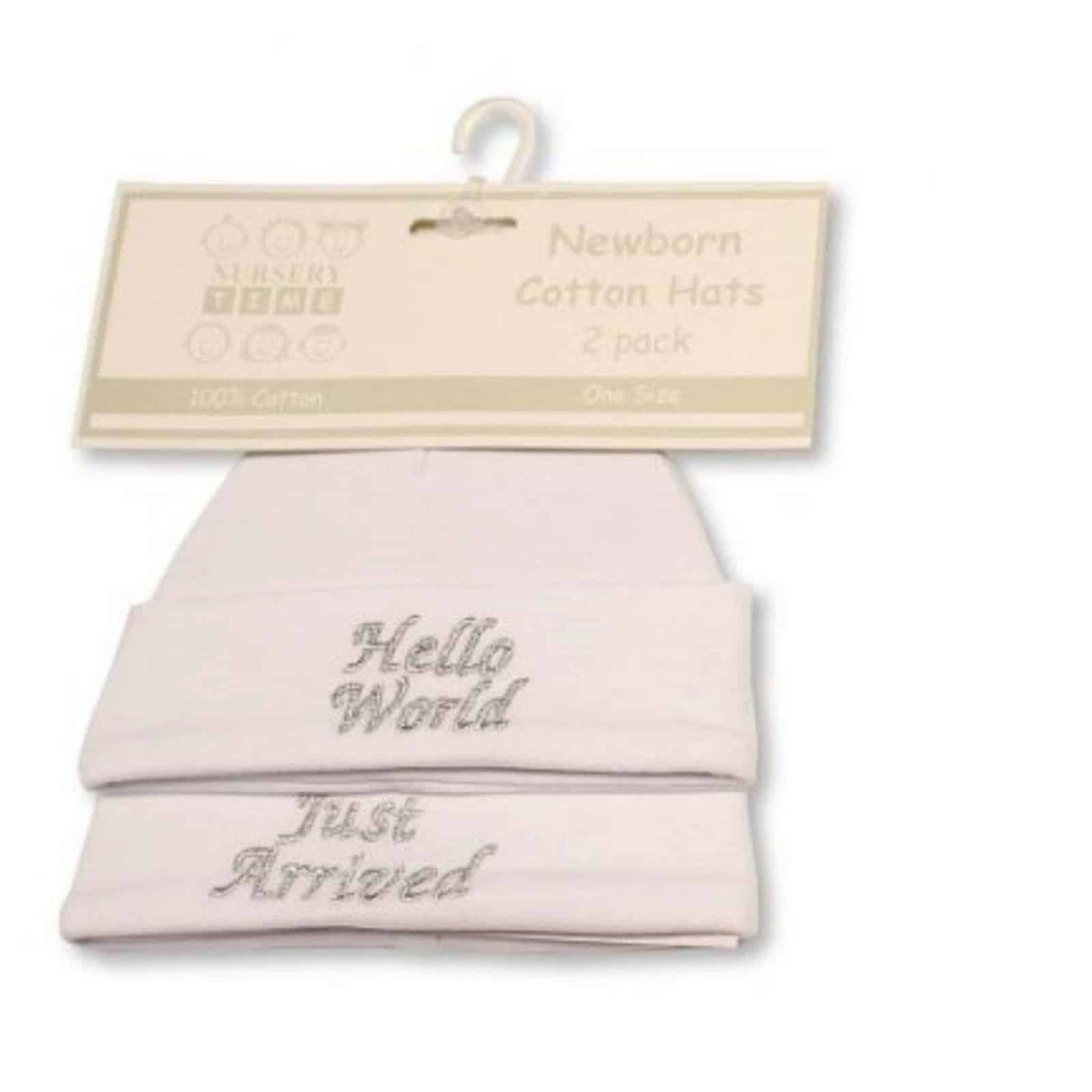 Hello World And Just Arrived Baby Cotton Hats - Image 2