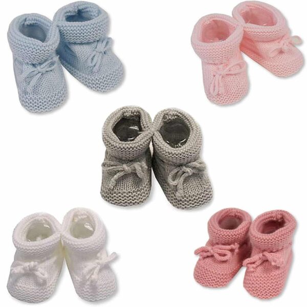 Knitted Tie Up Baby Bootees