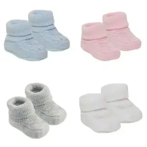 Soft Acrylic Knitted Baby Bootees
