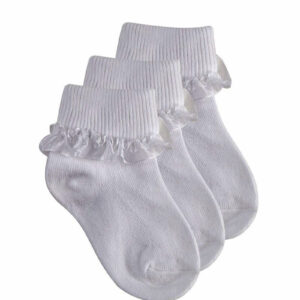 Baby Girls White Frilly Lace Socks 3 Pack