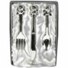 Silver Plated Knife Fork Spoon Set With Teddy Top