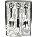 CG427-cutlery-set-with-teddy-tops Silver Plated Knife Fork Spoon Set With Teddy Top