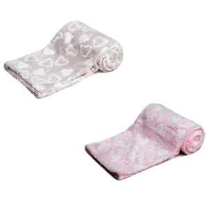 Hearts Coral Baby Wrap Blanket