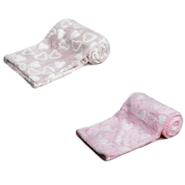 Hearts Coral Baby Wrap Blanket
