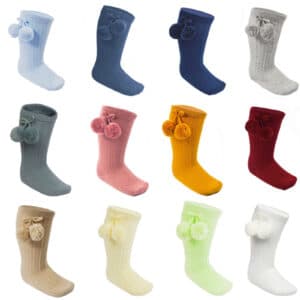 Infants Knee High Pom Pom Socks