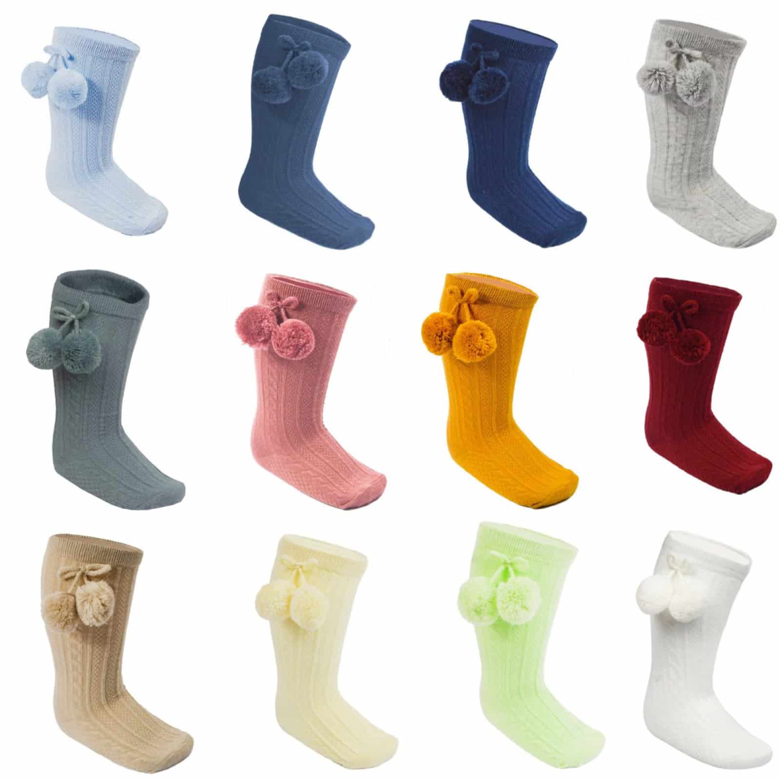 Infants Knee High Pom Pom Socks