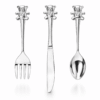 Silver Plated Knife Fork Spoon Set With Teddy Top