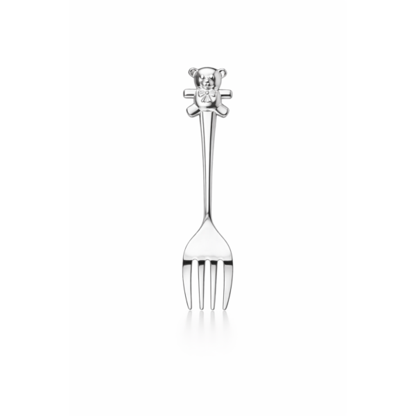Silver Plated Knife Fork Spoon Set With Teddy Top