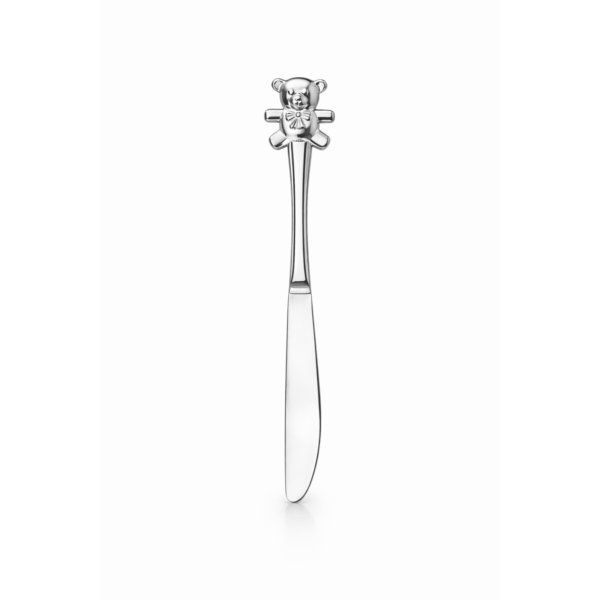 Silver Plated Knife Fork Spoon Set With Teddy Top