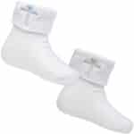 White Christening Cotton Socks 0-12 Months