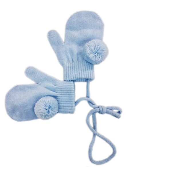 Baby Pom Pom Stringed Mittens 0-24 Months