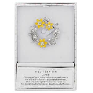 Equilibrium Radiant Daffodil Round Brooch